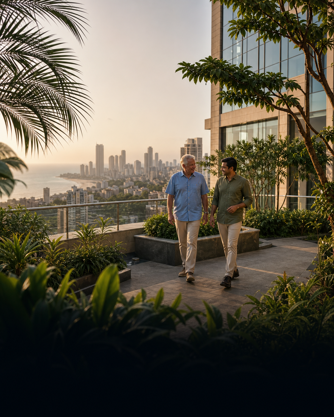 Mumbai skyline and care destination