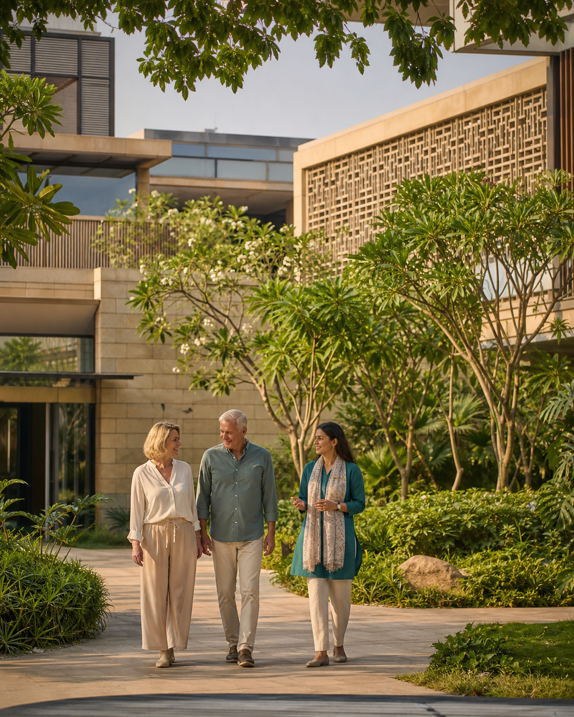 Patients recovering in a peaceful Indian care setting